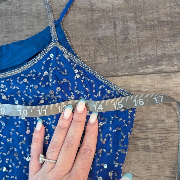 Roberta Bridal Blue Spaghetti Strap Cocktail Dress - Picture 7 of 9